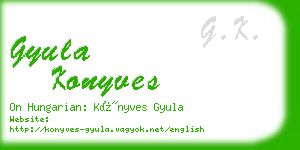 gyula konyves business card